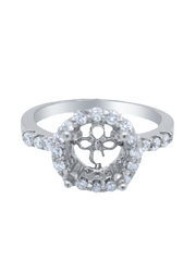 14K White Gold Round Cut Semi-Mount Engagement Ring (0.57 ct) 14K White Gold Round Cut Semi-Mount Engagement Ring (0.57 ct)