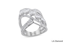 14K White Gold Round Diamond Cut Engagement Ring (6.30 g) 14K White Gold Round Diamond Cut Engagement Ring (6.30 g)