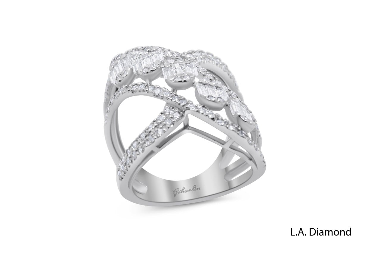 14K White Gold Round Diamond Cut Engagement Ring (6.30 g) 14K White Gold Round Diamond Cut Engagement Ring (6.30 g)