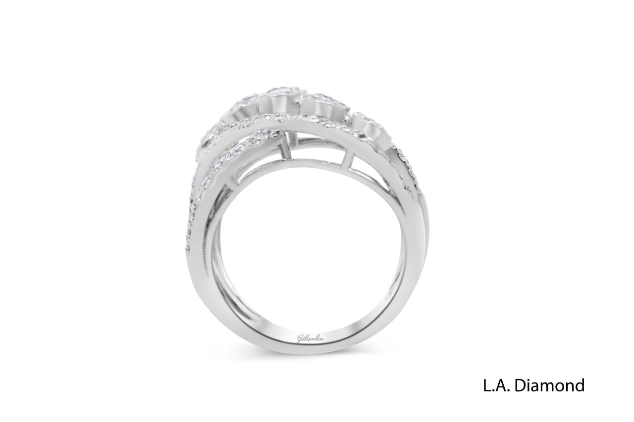 14K White Gold Round Diamond Cut Engagement Ring (6.30 g) 14K White Gold Round Diamond Cut Engagement Ring (6.30 g)
