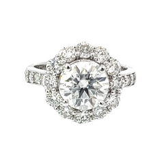 14K White Gold Round Diamond Cut Engagement Ring (6.30 g) 14K White Gold Round Diamond Cut Engagement Ring (6.30 g)