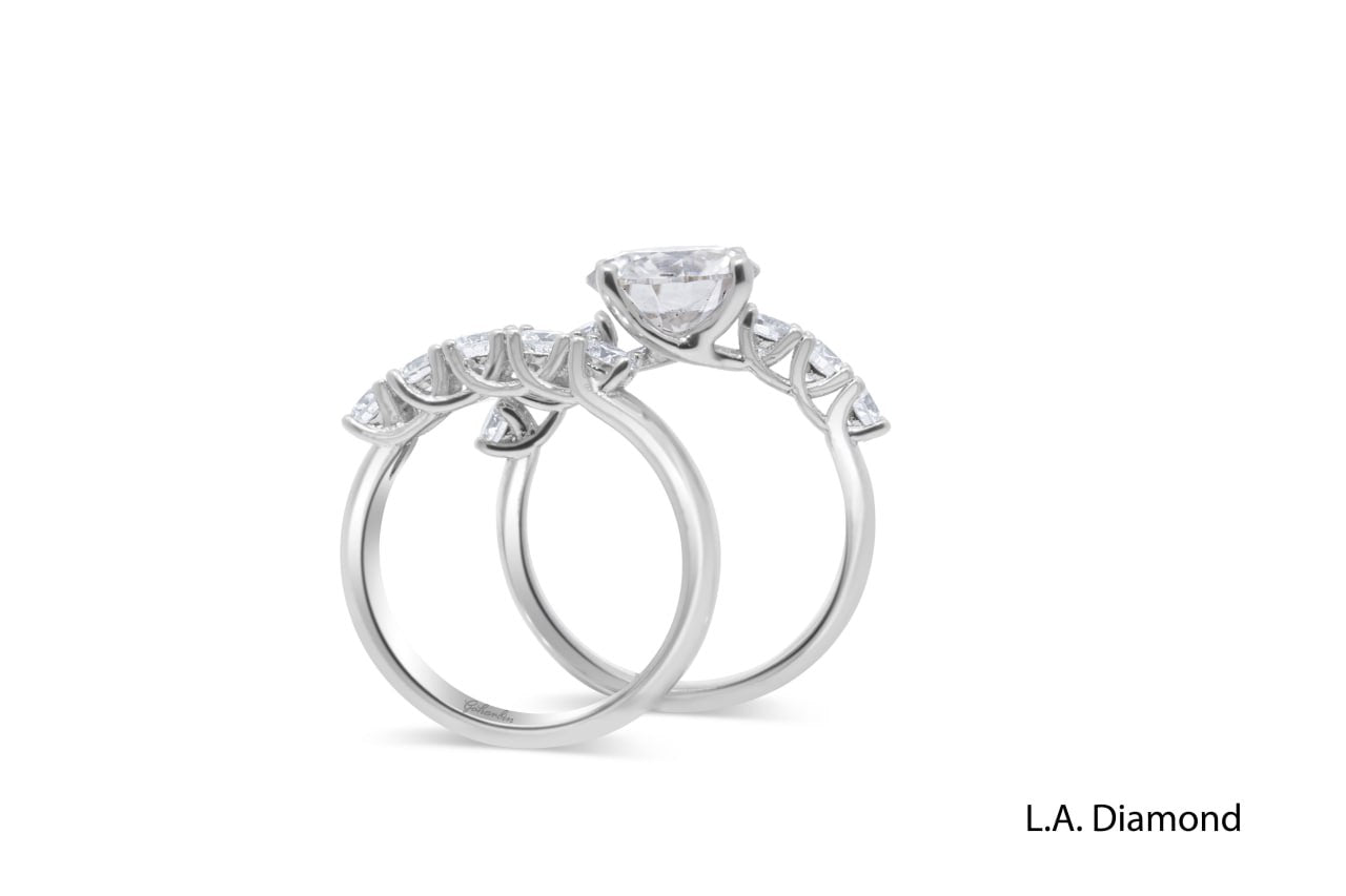 14K White Gold Round Diamond Engagement Ring Set 14K White Gold Round Diamond Engagement Ring Set