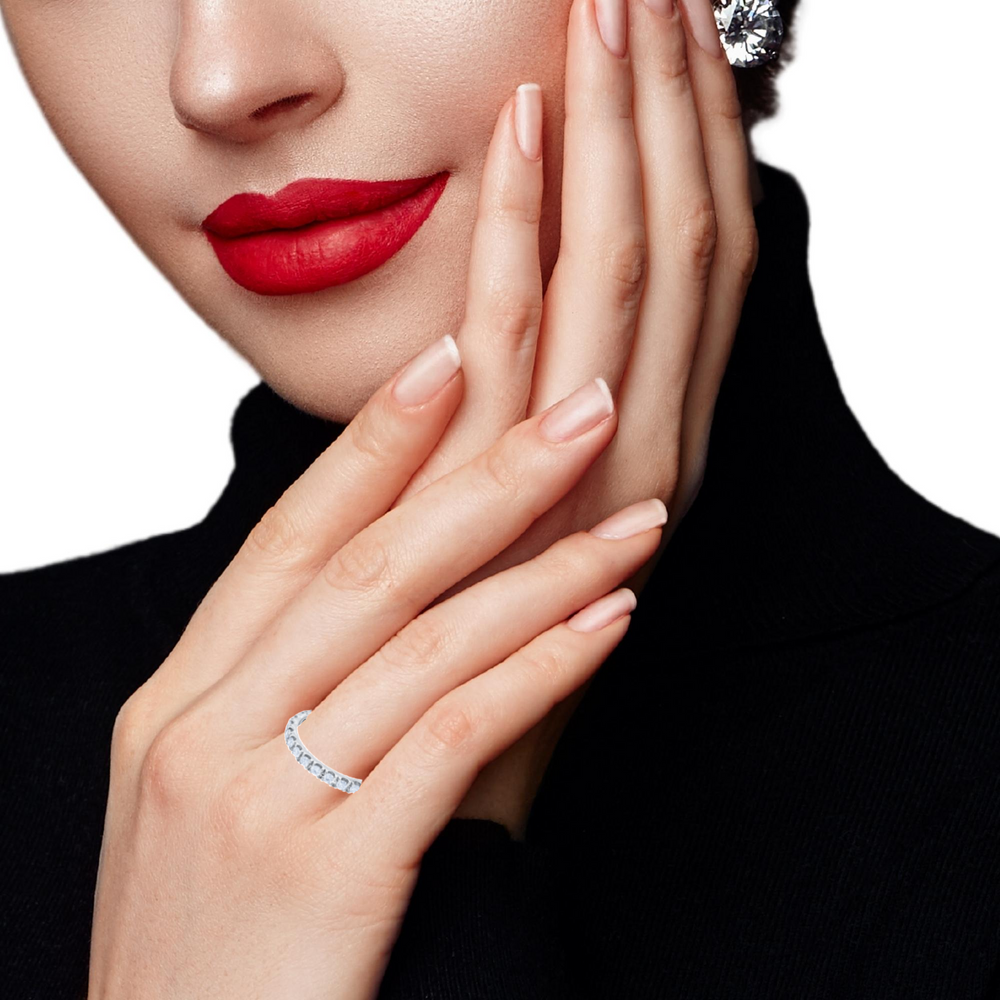 14K White Gold Round Diamond Eternity Band (0.75 ct) 14K White Gold Round Diamond Eternity Band (0.75 ct)