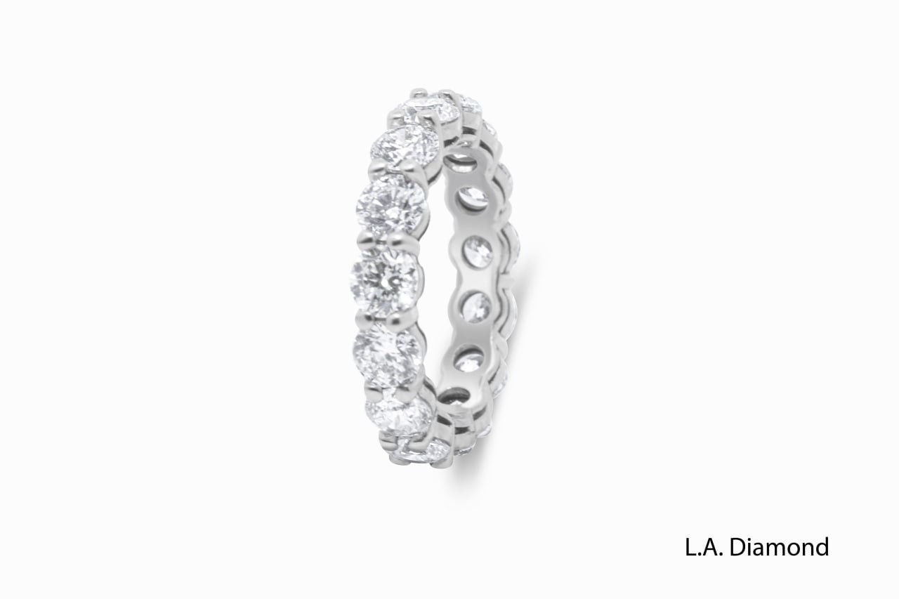 14K White Gold Round Diamond Eternity Band (4.60 ct) 14K White Gold Round Diamond Eternity Band (4.60 ct)