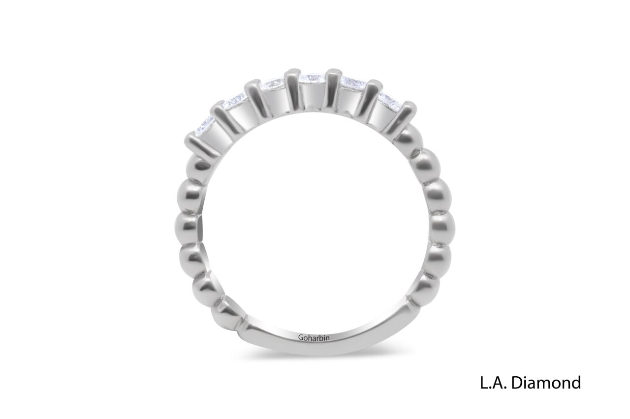 14K White Gold Round Diamond Half-Eternity Band (1.00 ct) 14K White Gold Round Diamond Half-Eternity Band (1.00 ct)