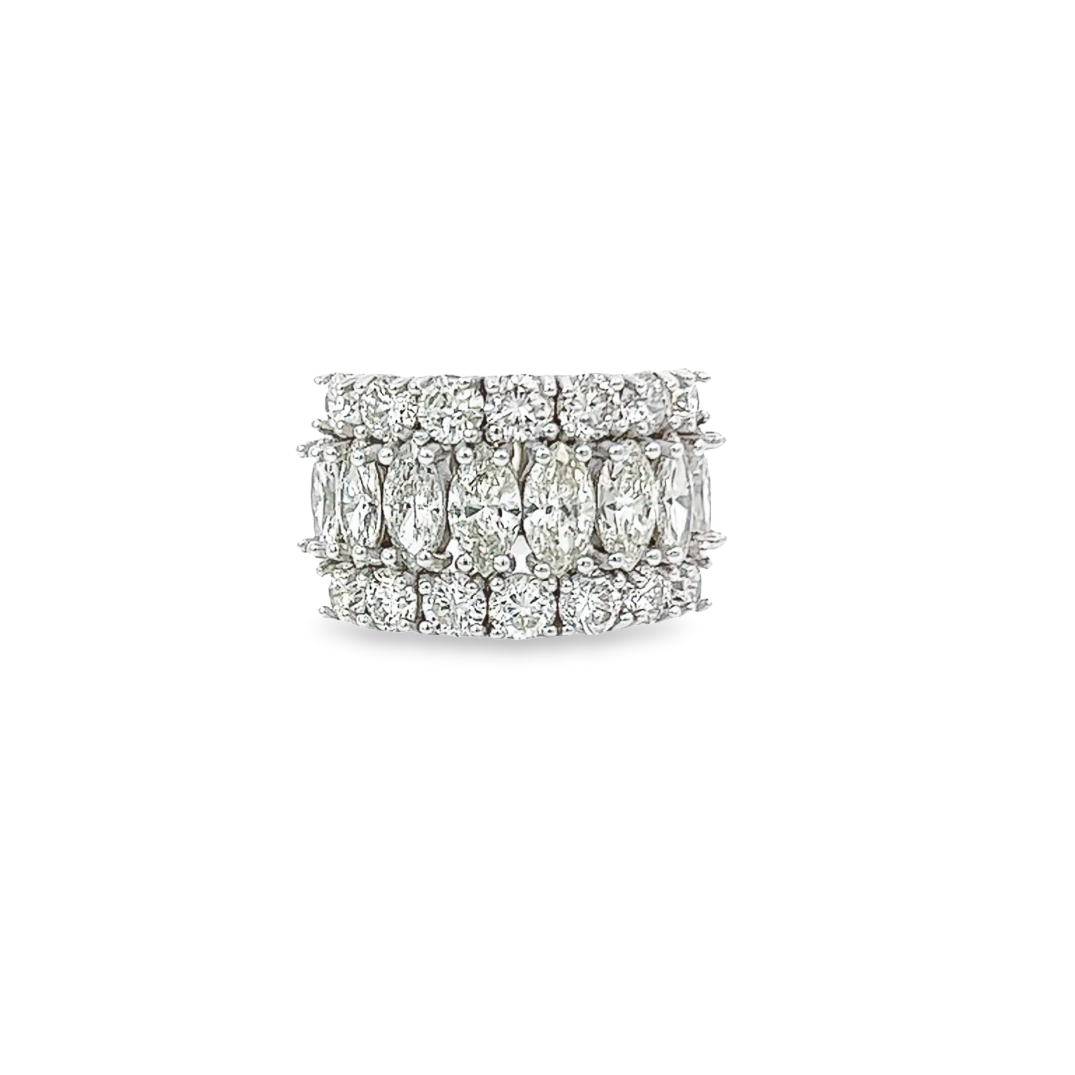 14K White Gold Round & Marquise Diamond Wedding Band (3.10 ct) 14K White Gold Round & Marquise Diamond Wedding Band (3.10 ct)
