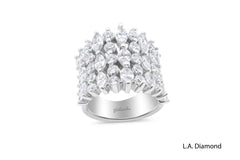 14K White Gold Round & Oval Diamond Multi-Layer Wedding Band (3.15 ct) 14K White Gold Round & Oval Diamond Multi-Layer Wedding Band (3.15 ct)