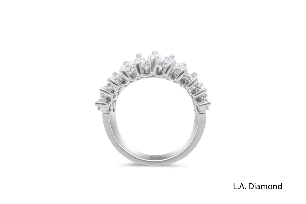 14K White Gold Round & Oval Diamond Multi-Layer Wedding Band (3.15 ct) 14K White Gold Round & Oval Diamond Multi-Layer Wedding Band (3.15 ct)