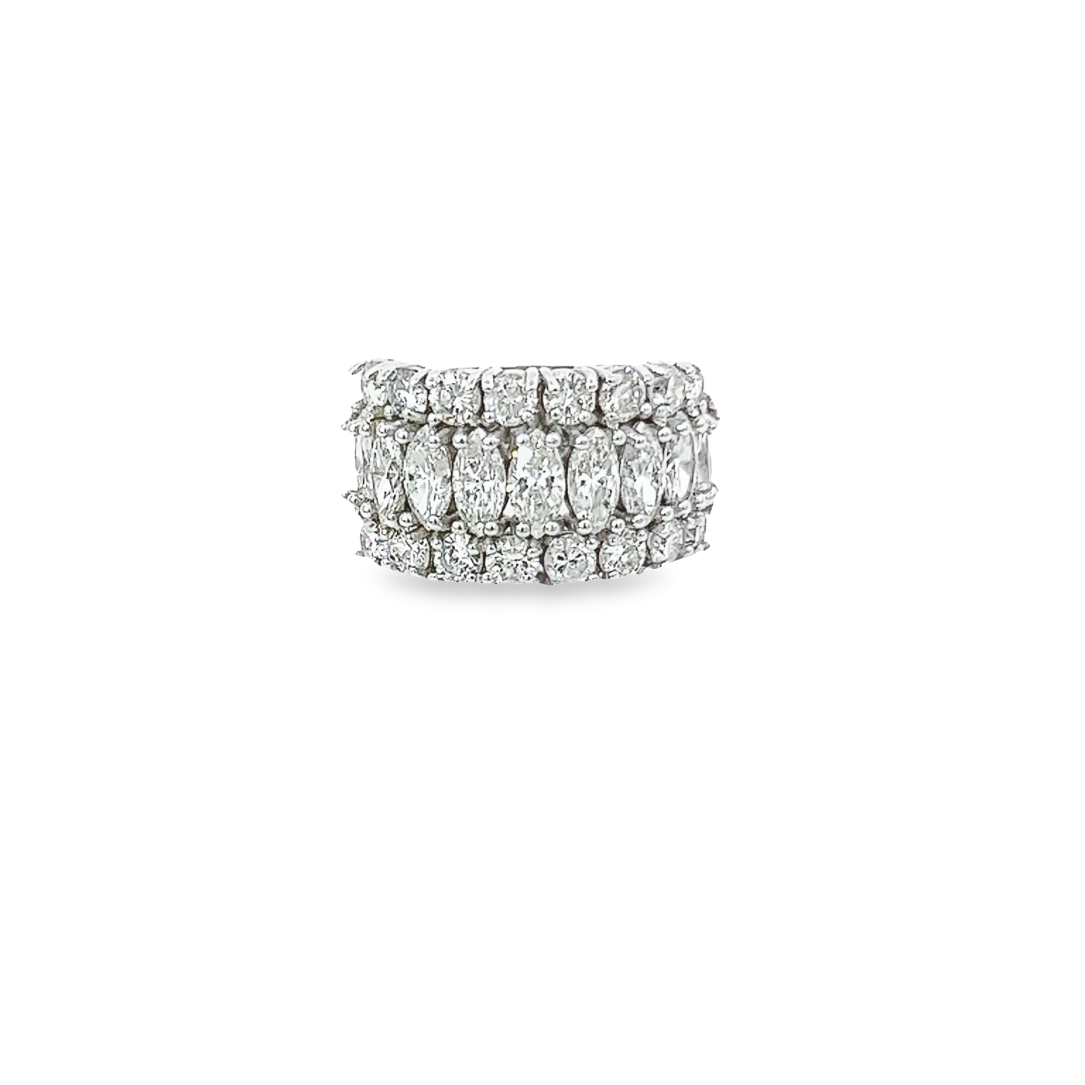 14K White Gold Round & Oval Diamond Wedding Band (3.20 ct) 14K White Gold Round & Oval Diamond Wedding Band (3.20 ct)
