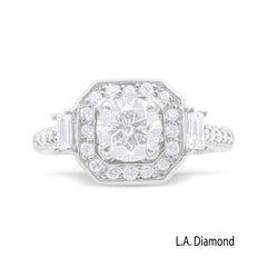14K White Gold Round & Radiant Cut Diamond Engagement Ring (1.98 ct) 14K White Gold Round & Radiant Cut Diamond Engagement Ring (1.98 ct)