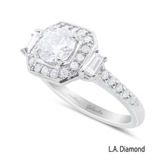 14K White Gold Round & Radiant Cut Diamond Engagement Ring (1.98 ct) 14K White Gold Round & Radiant Cut Diamond Engagement Ring (1.98 ct)