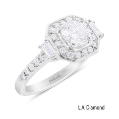 14K White Gold Round & Radiant Cut Diamond Engagement Ring (1.98 ct) 14K White Gold Round & Radiant Cut Diamond Engagement Ring (1.98 ct)