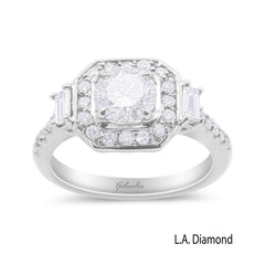 14K White Gold Round & Radiant Cut Diamond Engagement Ring (1.98 ct) 14K White Gold Round & Radiant Cut Diamond Engagement Ring (1.98 ct)