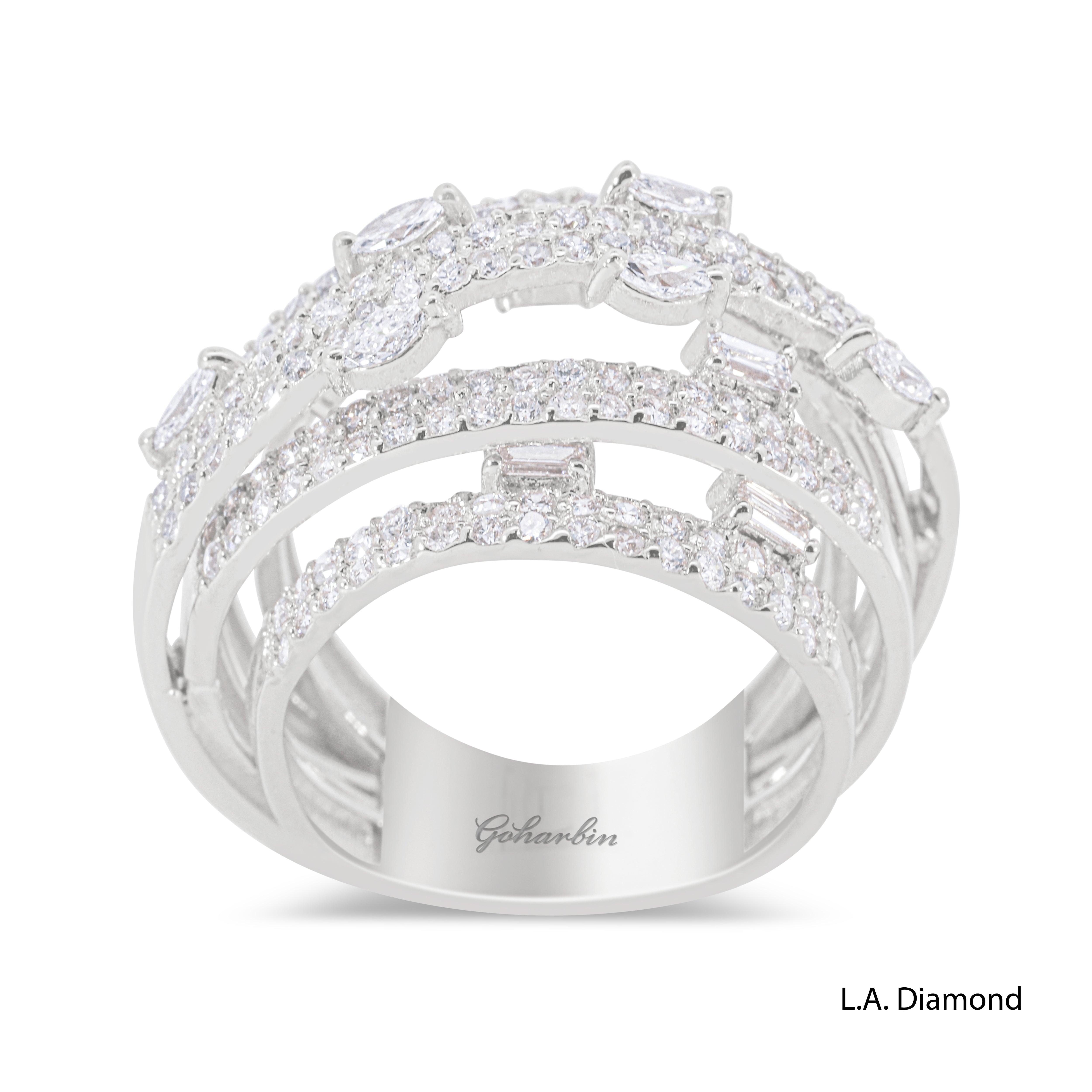 14K Yellow Gold Multi-Cut Cross-Over Diamond Ring (2.15 ct) 14K Yellow Gold Multi-Cut Cross-Over Diamond Ring (2.15 ct)