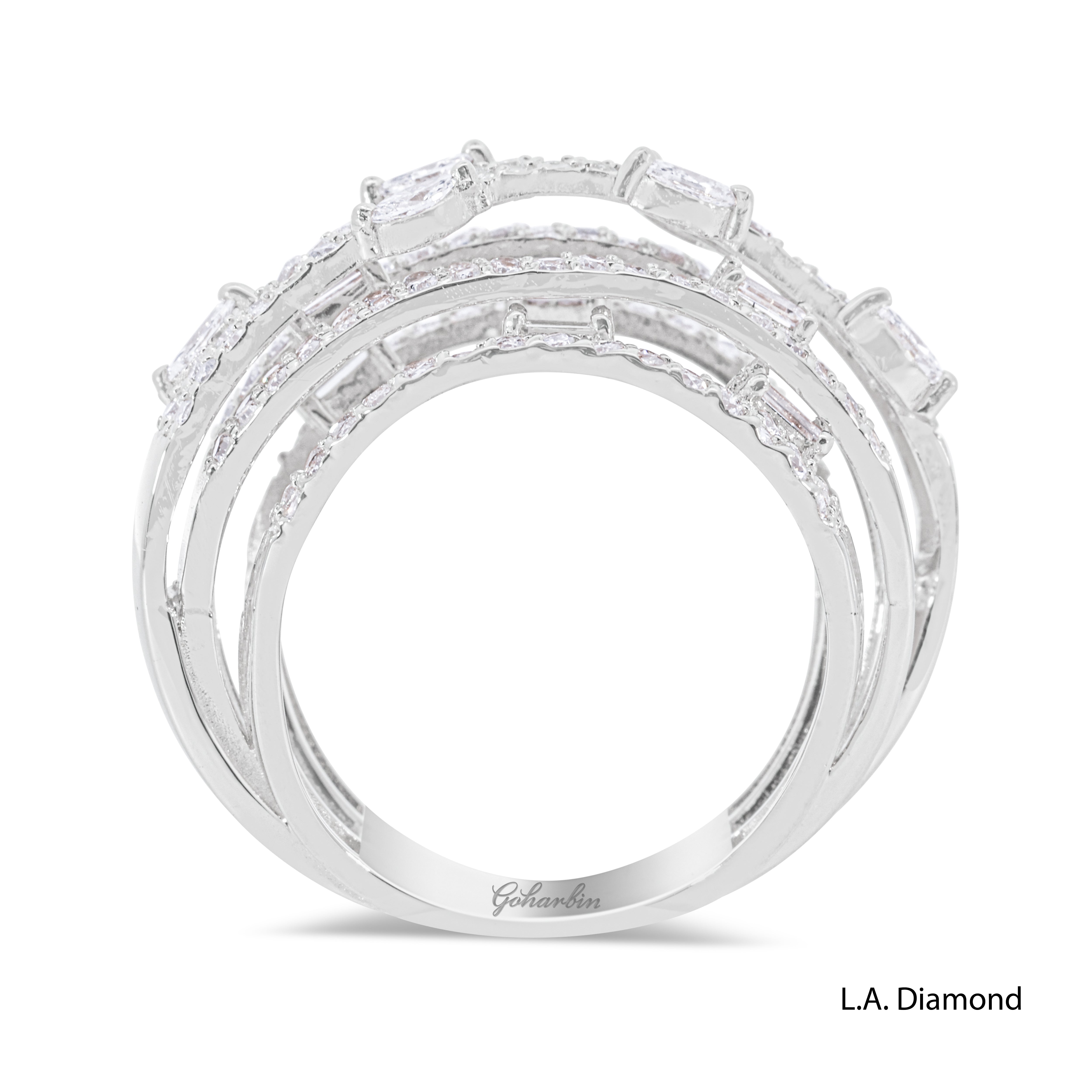 14K Yellow Gold Multi-Cut Cross-Over Diamond Ring (2.15 ct) 14K Yellow Gold Multi-Cut Cross-Over Diamond Ring (2.15 ct)