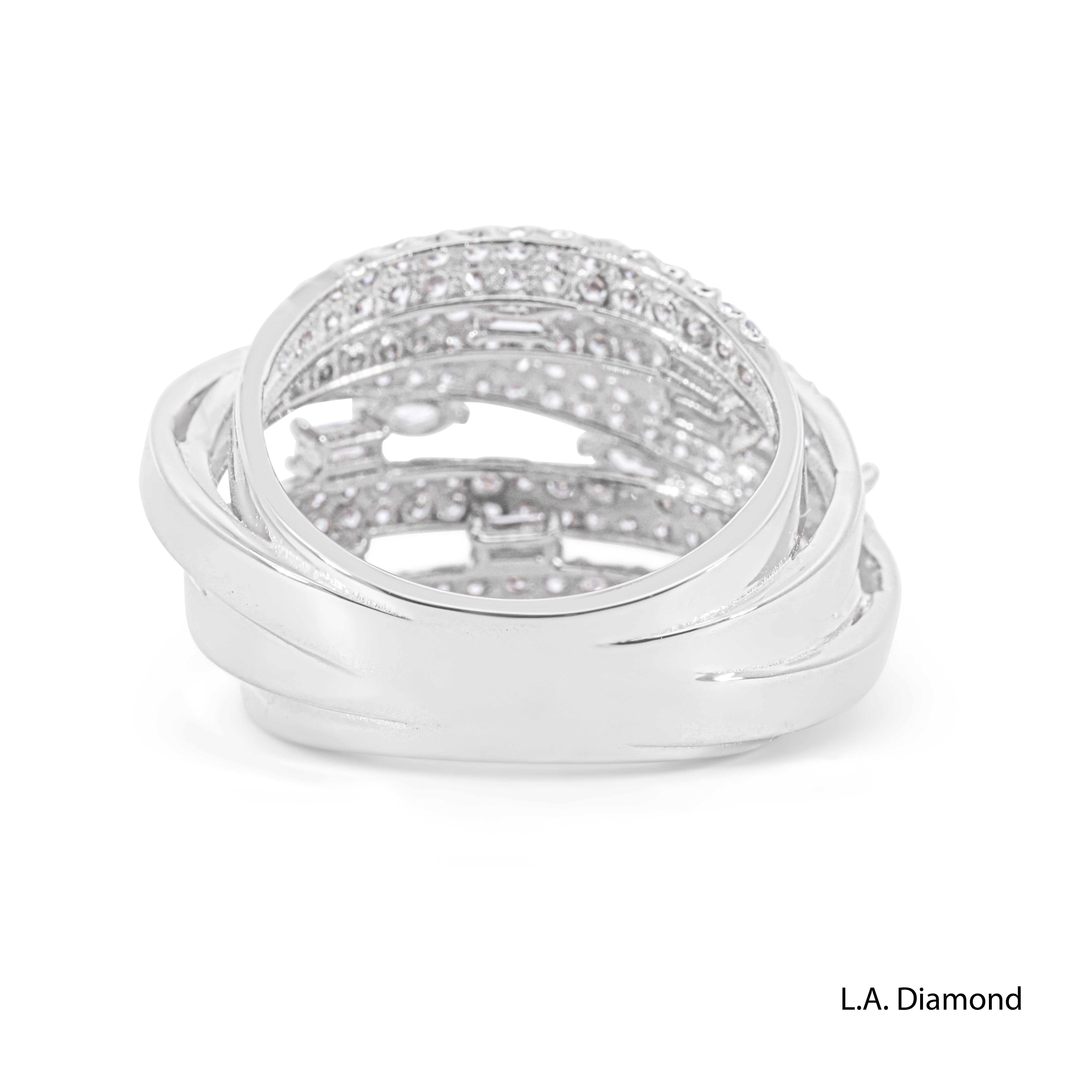 14K Yellow Gold Multi-Cut Cross-Over Diamond Ring (2.15 ct) 14K Yellow Gold Multi-Cut Cross-Over Diamond Ring (2.15 ct)