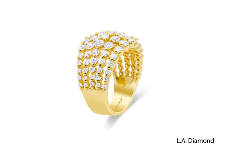14K Yellow Gold Multi-Layer Diamond Wedding Band (5.25 ctw) 14K Yellow Gold Multi-Layer Diamond Wedding Band (5.25 ctw)