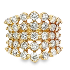 14K Yellow Gold Multi-Layer Round Diamond Wedding Band (5.49 ct) 14K Yellow Gold Multi-Layer Round Diamond Wedding Band (5.49 ct)