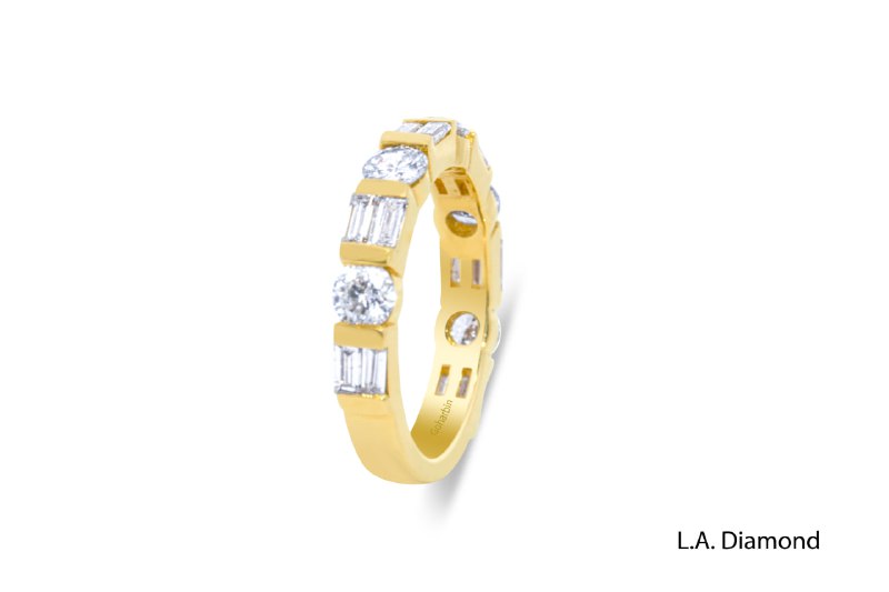 14K Yellow Gold Round & Baguette Diamond Half-Eternity Band (2.19 ct) 14K Yellow Gold Round & Baguette Diamond Half-Eternity Band (2.19 ct)