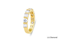 14K Yellow Gold Round & Baguette Diamond Half-Eternity Band (2.19 ct) 14K Yellow Gold Round & Baguette Diamond Half-Eternity Band (2.19 ct)
