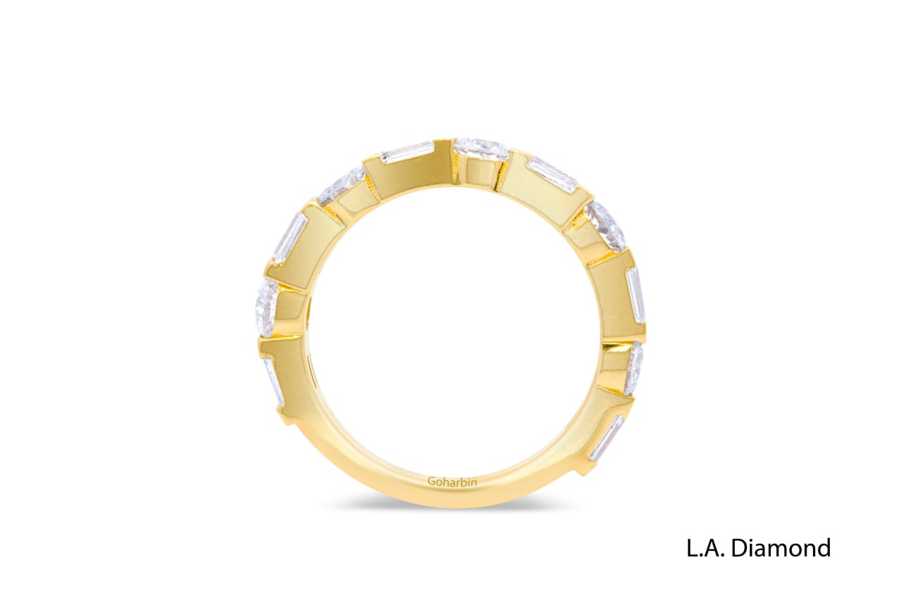 14K Yellow Gold Round & Baguette Diamond Half-Eternity Band (2.19 ct) 14K Yellow Gold Round & Baguette Diamond Half-Eternity Band (2.19 ct)