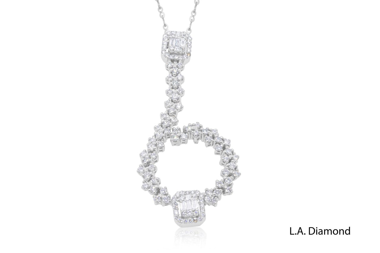 18K White Gold Diamond Baguette Pendant 18K White Gold Diamond Baguette Pendant