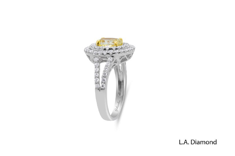 18K White Gold Diamond and Oval Cut Citrine Engagement Ring – 1.05ct 18K White Gold Diamond and Oval Cut Citrine Engagement Ring – 1.05ct