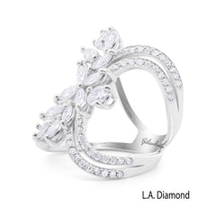 18K White Gold Double Loop Diamond Pavé Ring (2.50 ct) 18K White Gold Double Loop Diamond Pavé Ring (2.50 ct)