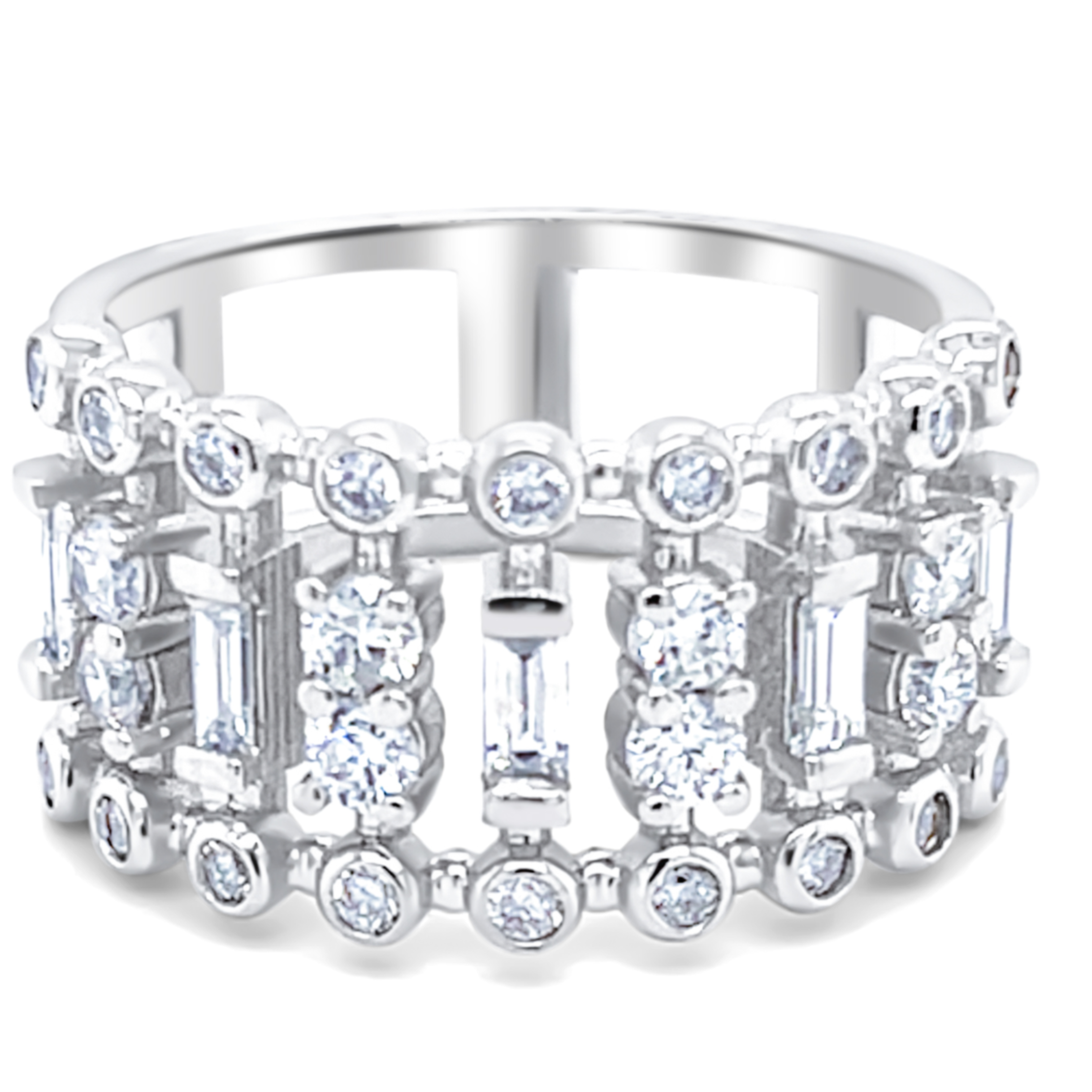 18K White Gold Multiple Round-Cut Diamond Ring (0.76 ct)  18K White Gold Multiple Round-Cut Diamond Ring (0.76 ct)
