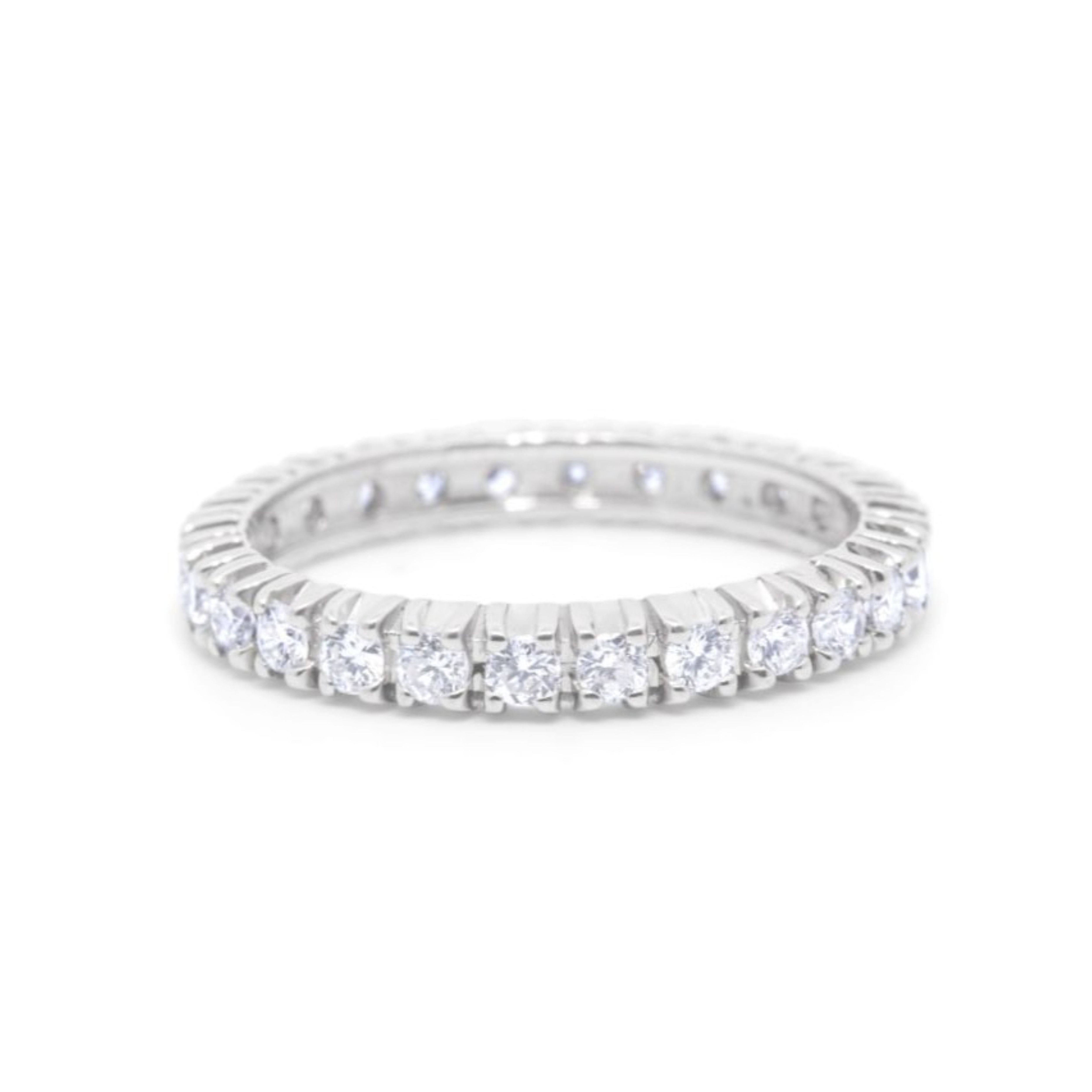 18K White Gold Round Brilliant Diamond French Pave Eternity Band (1.40 ct) 18K White Gold Round Brilliant Diamond French Pave Eternity Band (1.40 ct)