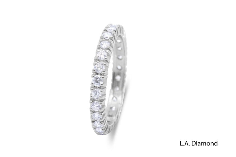 18K White Gold Round Brilliant Diamond French Pave Eternity Band (1.40 ct) 18K White Gold Round Brilliant Diamond French Pave Eternity Band (1.40 ct)