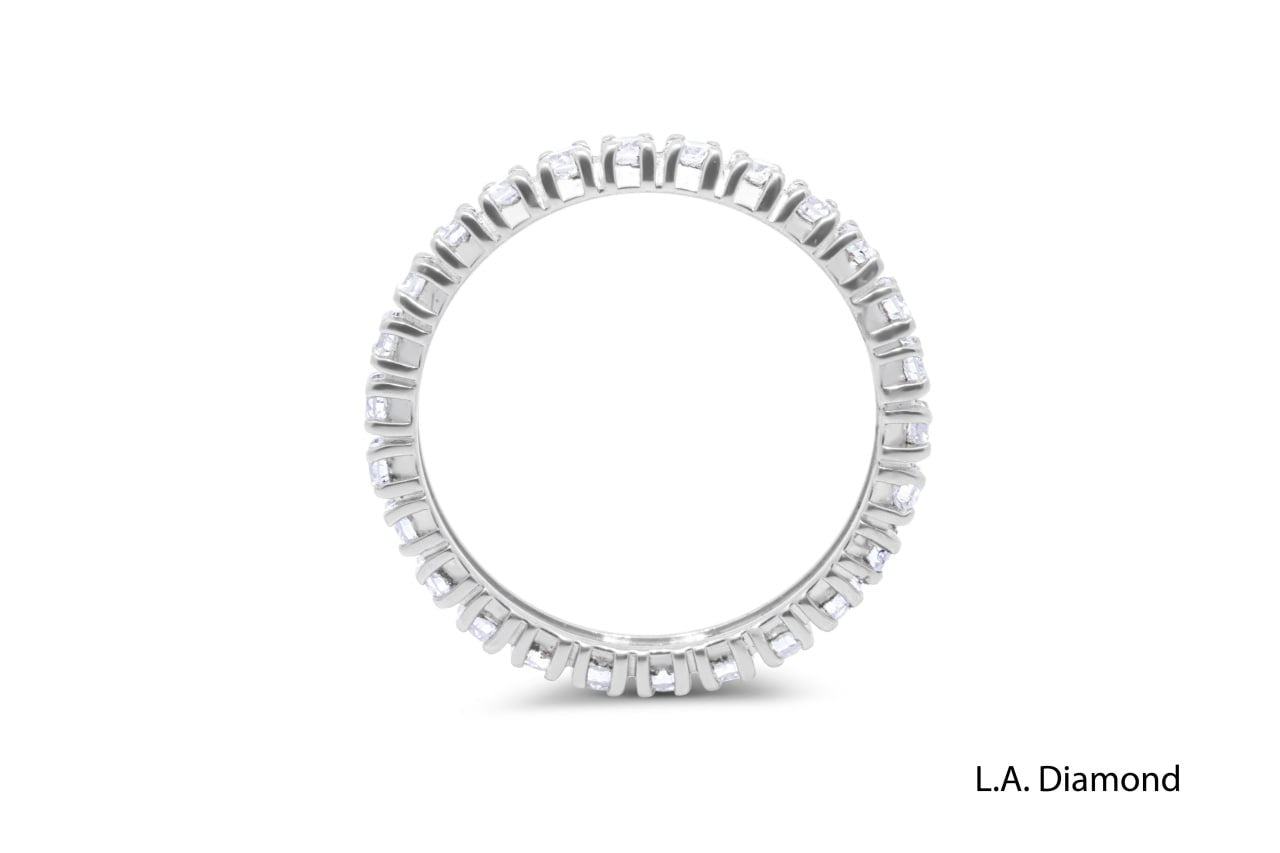 18K White Gold Round Brilliant Diamond French Pave Eternity Band (1.40 ct) 18K White Gold Round Brilliant Diamond French Pave Eternity Band (1.40 ct)