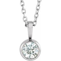 1 Carat Round Bezel Diamond Pendant in Gold 1 Carat Round Bezel Diamond Pendant in Gold