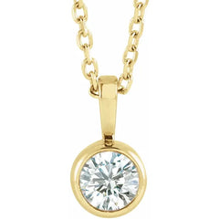 1 Carat Round Bezel Diamond Pendant in Gold 1 Carat Round Bezel Diamond Pendant in Gold