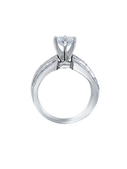 18k White Gold Diamond Bezel Corner Princess Round Cut Engagement Ring 1.40c - LA DIAMOND 18k White Gold Diamond Bezel Corner Princess Round Cut Engagement Ring 1.40c - LA DIAMOND