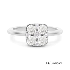 14k White Gold Flower Diamond Cluster Round Cut Engagement Ring 1.20ct - LA DIAMOND 14k White Gold Flower Diamond Cluster Round Cut Engagement Ring 1.20ct - LA DIAMOND