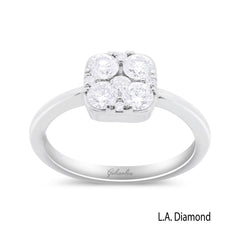 14k White Gold Flower Diamond Cluster Round Cut Engagement Ring 1.20ct - LA DIAMOND 14k White Gold Flower Diamond Cluster Round Cut Engagement Ring 1.20ct - LA DIAMOND