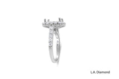 14K White Gold Diamond Princess and Round Cut Semi-Mount Engagement Ring (1.00 ct) 14K White Gold Diamond Princess and Round Cut Semi-Mount Engagement Ring (1.00 ct)