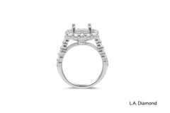 14K White Gold Diamond Princess and Round Cut Semi-Mount Engagement Ring (1.00 ct) 14K White Gold Diamond Princess and Round Cut Semi-Mount Engagement Ring (1.00 ct)