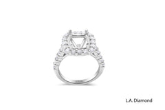 14K White Gold Diamond Princess and Round Cut Semi-Mount Engagement Ring (1.00 ct) 14K White Gold Diamond Princess and Round Cut Semi-Mount Engagement Ring (1.00 ct)