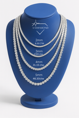 14K White Gold Natural Round-Cut Diamond Tennis Necklace Chain (2 mm-6 mm) 14K White Gold Natural Round-Cut Diamond Tennis Necklace Chain (2 mm-6 mm)