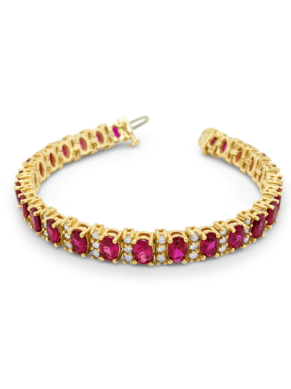 14K Gold Diamond & Ruby Bracelet (2.70 ct Diamond)