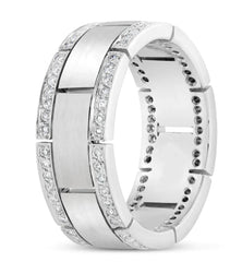 New Men's Wedding Band Collection 14k White 8.7mm (W) 2.1mm (H)  Collection With 1.50 Carat E-F/VVS-VS Diamonds