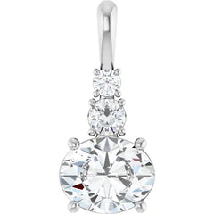 Dainty Three Stone Diamond Pendant Necklace – ½ Carat Round & Oval Dainty Three Stone Diamond Pendant Necklace – ½ Carat Round & Oval