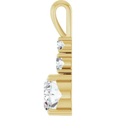 Dainty Three Stone Diamond Pendant Necklace – ½ Carat Round & Oval Dainty Three Stone Diamond Pendant Necklace – ½ Carat Round & Oval