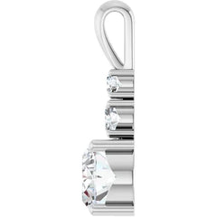 Dainty Three Stone Diamond Pendant Necklace – ½ Carat Round & Oval Dainty Three Stone Diamond Pendant Necklace – ½ Carat Round & Oval