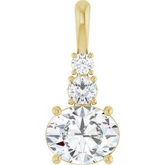 Dainty Three Stone Diamond Pendant Necklace – ½ Carat Round & Oval Dainty Three Stone Diamond Pendant Necklace – ½ Carat Round & Oval
