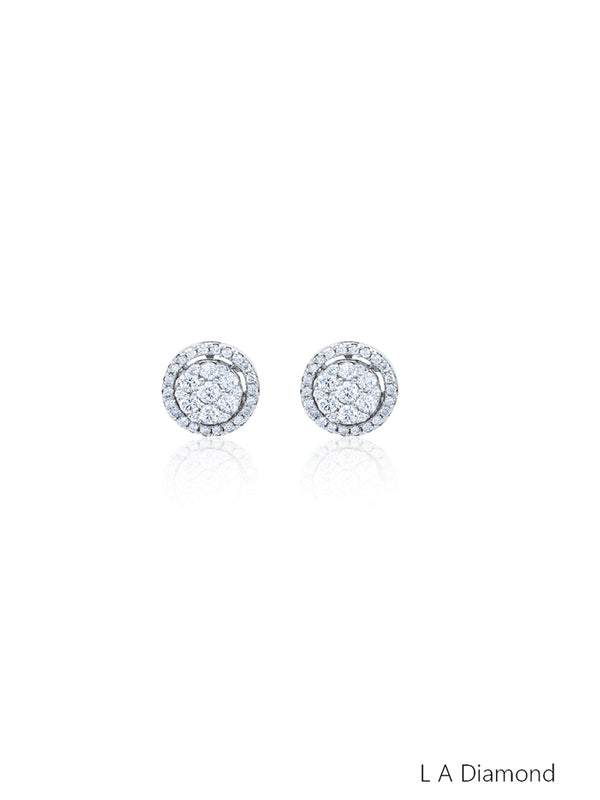 14K White Gold Diamond Earrings (2.85 ct) - ED262