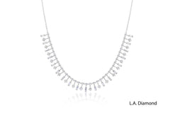 14k Baguette and Round Diamonds Necklace
