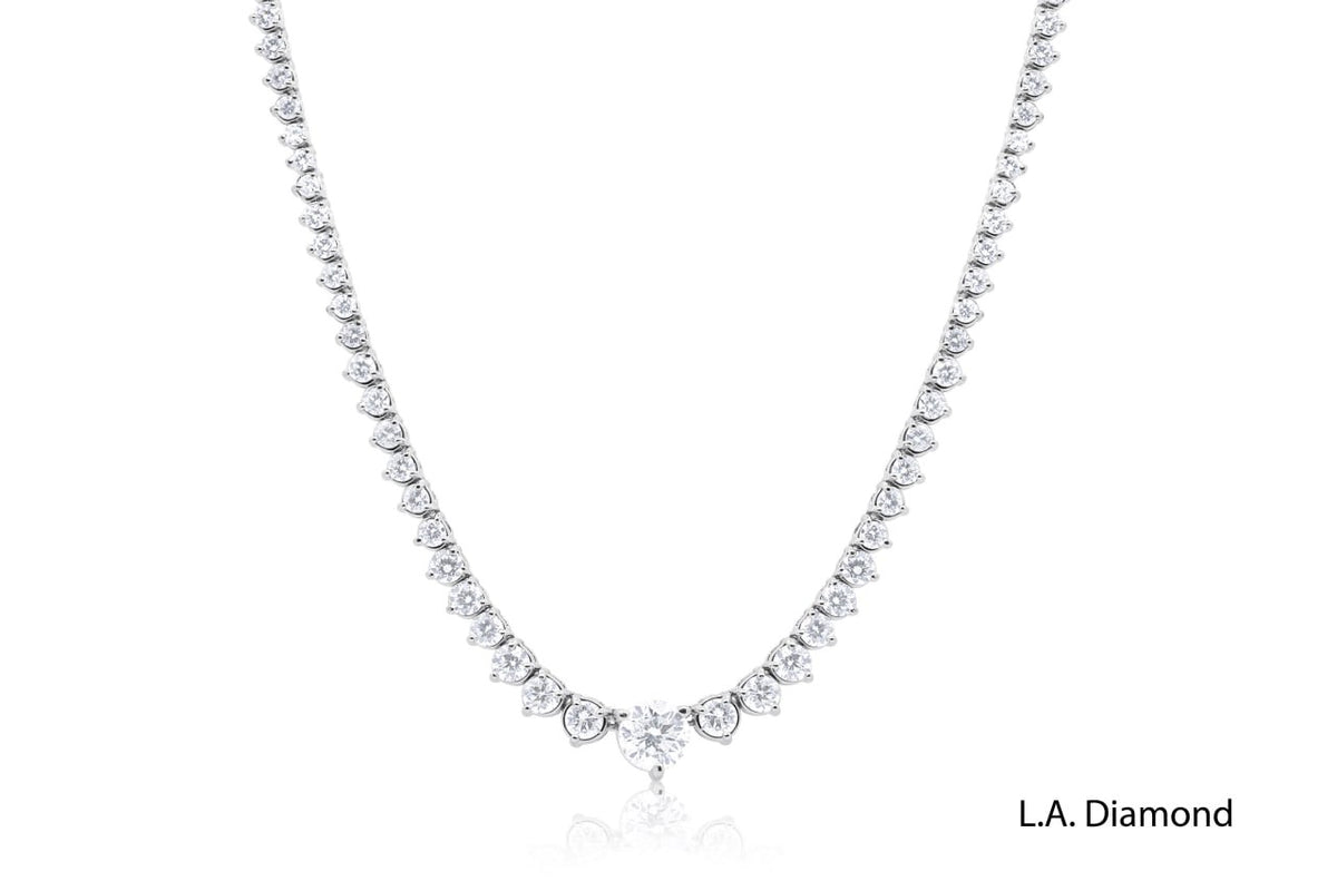 18k White Gold Brilliant Diamond Tennis Necklace